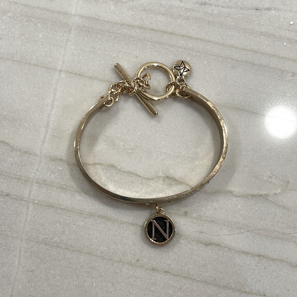 Gold personalized letter cuff bracelet